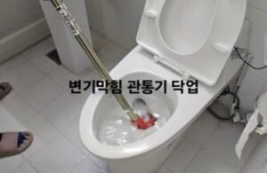 변기막힘 관통기 작업