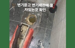 변기 탈거 후 막힘 증상 확인