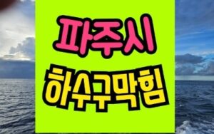 파주하수구막힘 고압세척 작업으로 뚫음