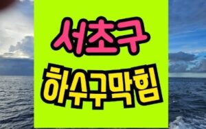 서초구하수구막힘 뚫음 온수 고압세척