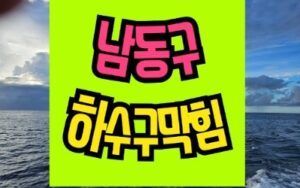 남동구하수구막힘 고압세척으로 뚫음