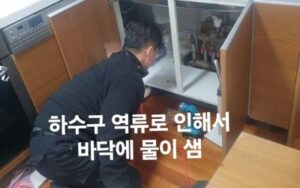 하수구 역류로 바닥에 물이 샘