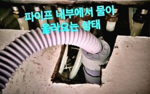 파이프 내부에서 물이 올라오는 상태