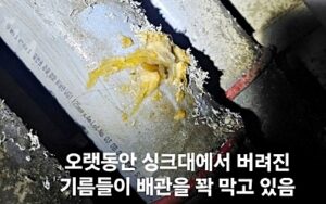 옥수동하수구막힘 원인 배관 내부 벽면에 때가 끼고 기름