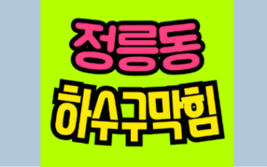 정릉동하수구막힘 싱크대막힘 역류 해결