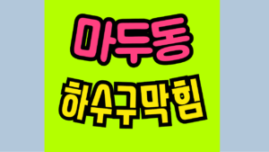 마두동싱크대막힘 하수구막힘 역류 시 대처법