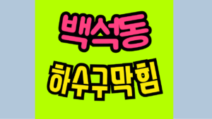 백석동하수구막힘 또는 싱크대막힘 역류 해결해요