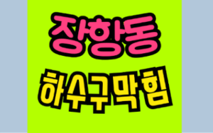 장항동하수구막힘 싱크대막힘 역류 긴급 대응