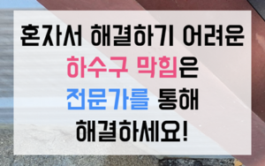 안성동 싱크대막힘 하수구막힘 역류 식당 배관 리셋법