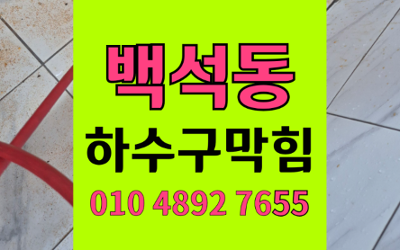 백석동 싱크대막힘 하수구막힘 역류 해결 비책