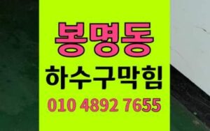 봉명동 싱크대막힘 역류 해결 분쇄기 해결법
