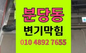 분당동 변기막힘 오수관막힘 키친타월 물바다 완벽통수