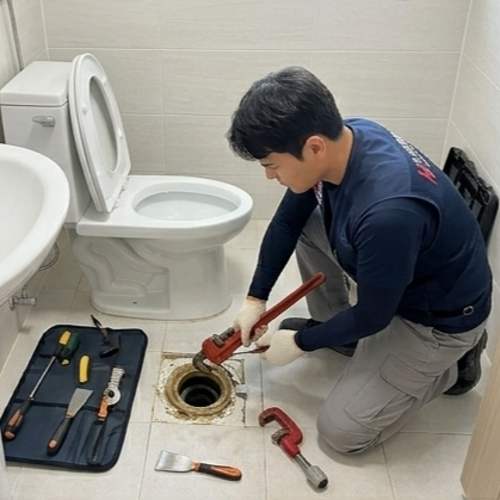 변기배관 작업