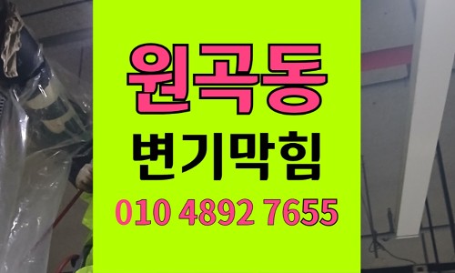 원곡동 변기막힘  붙임머리 유입되어 역류 무손상 구출